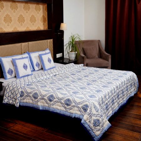 Blue Serenity Jaipuri Quilt